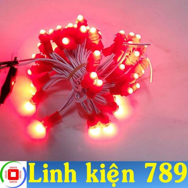 LED F5 LED đúc F5 đế 9mm chống nước 12V màu đỏ cuộn 3m 50 bóng